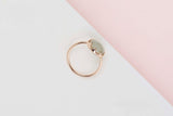 Rose Gold Ring - Gray Sapphire and Mother of Pearl - Size 54