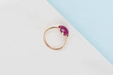 Rose Gold Ring - Red Sapphire - Size 52
