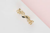 Flora Ring With Leaves - Yellow Gold - Size 54