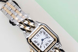 Panthère Small 'Yellow Gold and Steel - White Roman Dial'