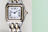 Panthère Small 'Yellow Gold and Steel - White Roman Dial'
