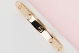 Love Bracelet - Yellow Gold & 4 Diamonds - Size 17 - B&P