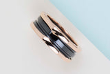 B.Zero 1 Two-Band Ring - Rose Gold & Black Ceramic - Size 59 - B