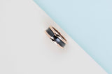 B.Zero 1 Two-Band Ring - Rose Gold & Black Ceramic - Size 59 - B