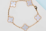 Vintage Alhambra Bracelet - 5 Motifs - Mother Of Pearl - 19,5 CM - B&P