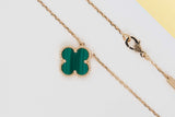 Vintage Alhambra Necklace - Yellow Gold - Malachite - 42 CM - B&P