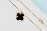 Vintage Alhambra Necklace - Yellow Gold - Onyx - 42 CM - B&P