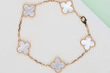 Vintage Alhambra Bracelet - 5 Motifs - Mother Of Pearl - 19,5 CM - B&P