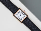 Tank Solo Large 'White Roman Dial - Rose Gold'