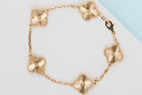 Vintage Alhambra Bracelet - 5 Motifs - Yellow Gold Guilloche - B&P