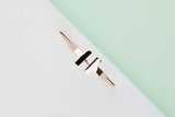 T Wide Wire Bracelet - Rose Gold - Size M - B