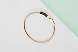 T Wide Wire Bracelet - Rose Gold - Size M - B