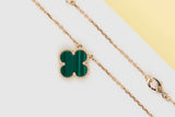 Vintage Alhambra Necklace - Yellow Gold - Malachite - 42 CM - B&P