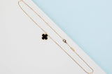 Vintage Alhambra Necklace - Yellow Gold - Onyx - 42 CM - B&P