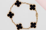 Vintage Alhambra Bracelet - 5 Motifs - Onyx - 18 CM - B&P