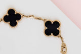 Vintage Alhambra Bracelet - 5 Motifs - Onyx - 18 CM - B&P