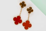 Magic Alhambra Earrings - Yellow Gold and Tiger Eye & Carnelian - B&P