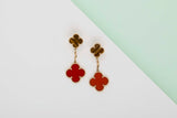 Magic Alhambra Earrings - Yellow Gold and Tiger Eye & Carnelian - B&P