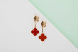 Magic Alhambra Earrings - Yellow Gold and Tiger Eye & Carnelian - B&P