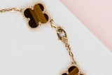 Vintage Alhambra 5 Motifs Bracelet - Tiger Eye & Yellow Gold - 19,5 CM - B&P