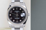 Date 34 'Black Arabic Diamond Dial'