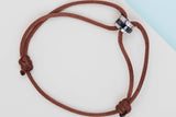 Love Cord Bracelet 'White Gold - Black Ceramic - Diamonds' - Pouch & P