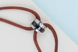 Love Cord Bracelet 'White Gold - Black Ceramic - Diamonds' - Pouch & P