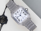 Santos Large 'Titanium - White Roman Dial'