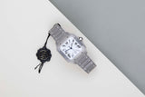 Santos Large 'Titanium - White Roman Dial'