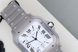 Santos Large 'Titanium - White Roman Dial'