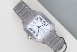 Santos Large 'Titanium - White Roman Dial'