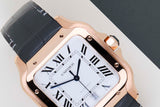 Santos Large 'White Roman Dial - Rose Gold - Leather Strap'