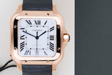 Santos Large 'White Roman Dial - Rose Gold - Leather Strap'
