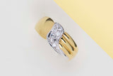 18ct. Yellow & White Gold Ring - Diamonds - Size 56
