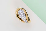 18ct. Yellow Gold Ring - Diamonds - Size 55