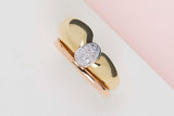 18ct. Yellow & Rose Gold - Diamonds - Size 56
