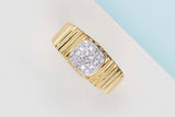 18ct. Yellow Gold Ring - Diamonds - Size 62