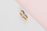 18ct. Yellow & Rose Gold - Diamonds - Size 56