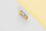 18ct. Yellow & White Gold Ring - Diamonds - Size 56