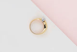 18ct. Yellow & Rose Gold - Diamonds - Size 56