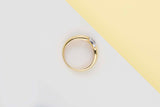 18ct. Yellow & White Gold Ring - Diamonds - Size 56