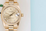 Datejust 31 'Yellow Gold - Champagne Diamond Dial - President'