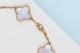Vintage Alhambra 5 Motif Bracelet - Yellow Gold & Mother of Pearl - 19,5 CM - B&P
