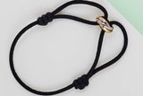 Trinity Cord Bracelet - Yellow/Rose/White Gold - Pouch & P