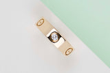 Love Ring - Yellow Gold & 3 Diamonds - Size 55 - B
