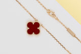 Vintage Alhambra Necklace - Yellow Gold & Carnelian - B&P