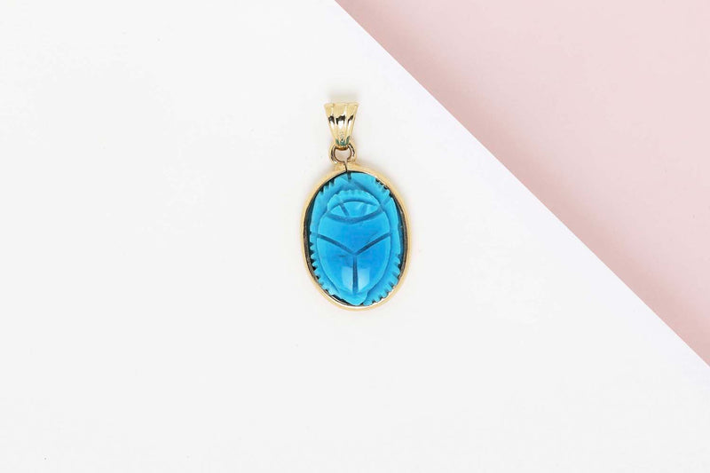 18 ct. Yellow Gold Pendant - Turquoise