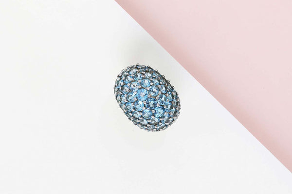 18 ct. White Gold Ring - Light Blue Topaz