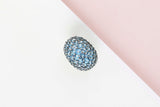 18 ct. White Gold Ring - Light Blue Topaz