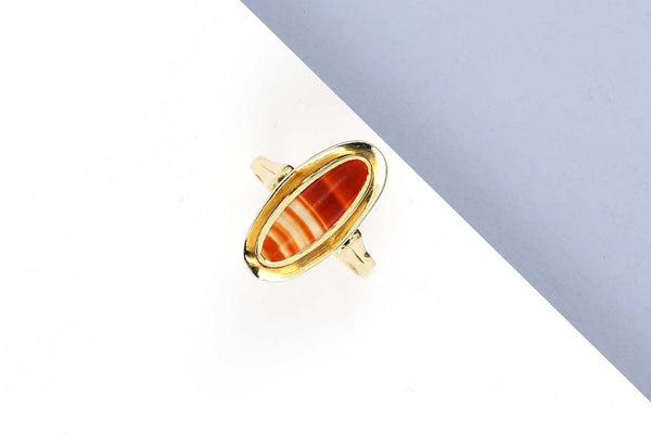 14 ct. Yellow Gold Ring - Agate